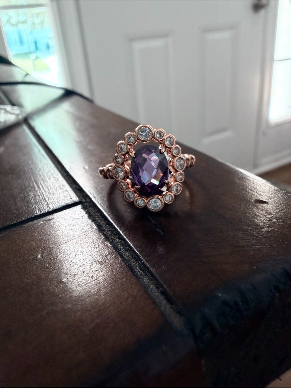 BP February Rose Gold plated Amethyst Ring - size 9